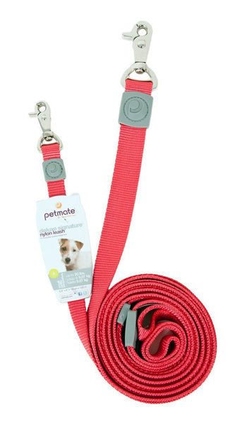 Petmate Deluxe Signature Geranium Pink Metal Clip 6ft x 5/8 Leash