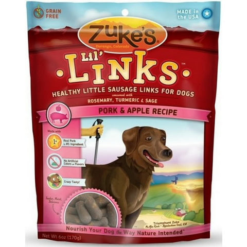 Zukes Lil Links Pork And Apple Dog Treats