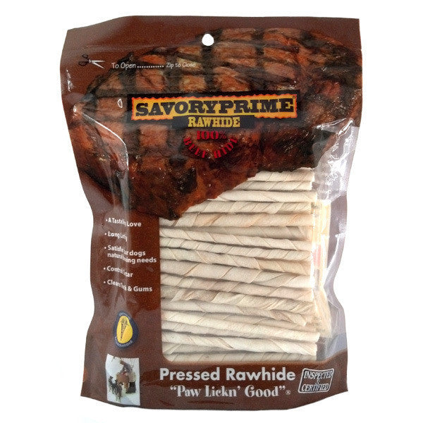Savory Prime Pressed Rawhide Twists 100 pack