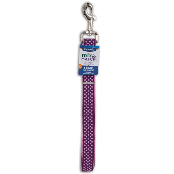 Petmate Pink And Purple Dots Leash 6ft x 1 Inch