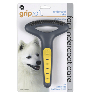 JW Pet GripSoft Double Row Undercoat Rake