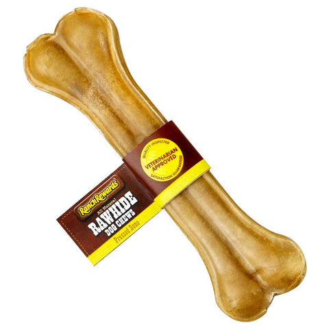 8 inch Chicken Flavor Premium Pressed Rawhide Bone