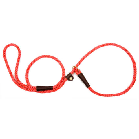 Red Small Mendota British Style Slip Lead 3/8 x 6 Ft