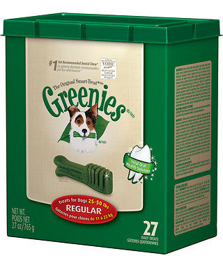 Greenies 27oz Canister Dog Treats Size Regular