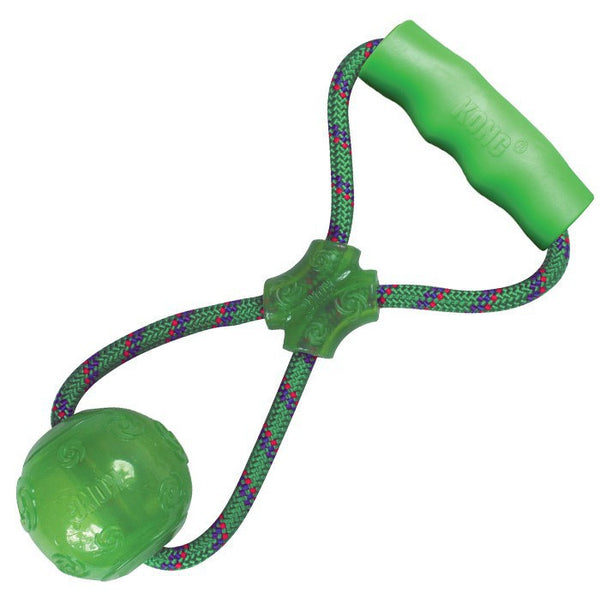 Medium Kong Squeezz Ball With Handle Tug Toy