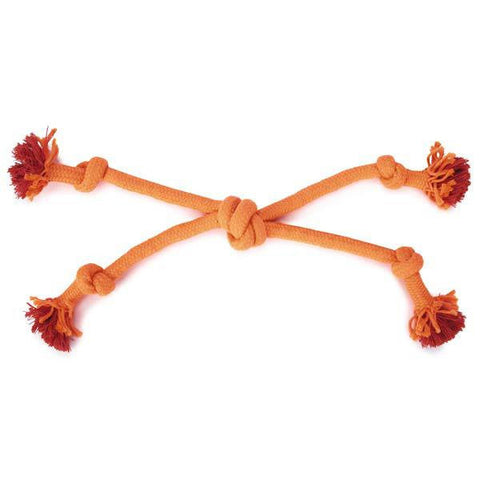 Grriggles Orange Ruff Rope Tassel Tosser Tug Toy