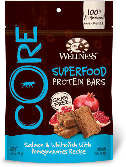 Wellness CORE Grain-Free Protein Bars Salmon Whitefish & Pomegranates Dog Treats