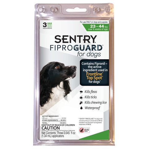 Sentry FiproGuard Flea & Tick Control for Dogs 23-44 lbs 3pk