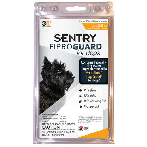 Sentry FiproGuard Flea & Tick Control for Dogs Up To 22 lbs 3pk