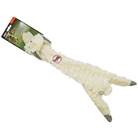 White Wooly Sheep Skinneeez No Stuffing Dog Toy