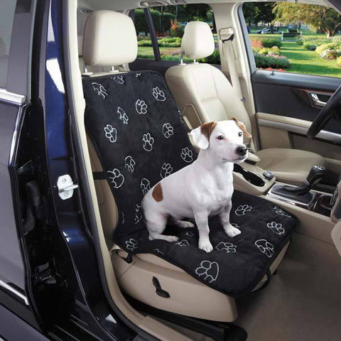 Single Bucket Black Pawprint Car Seat Cover