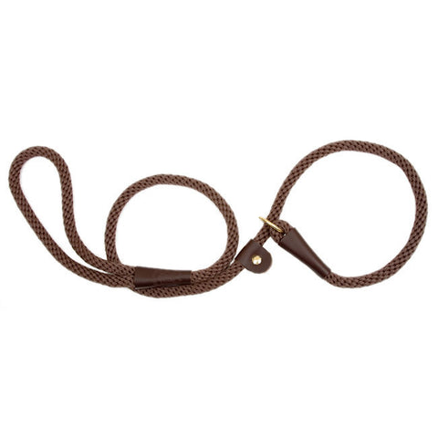 Dark Brown Large Mendota British Style Slip Lead 1/2 x 6 Ft