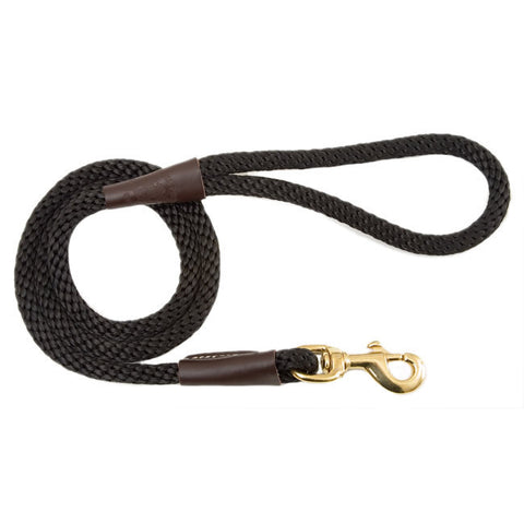 Mendota Black Snap Leash 1/2 x 6 Ft