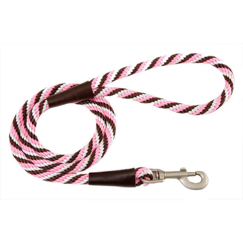 Mendota Pink Chocolate Snap Leash 1/2 x 4 Ft