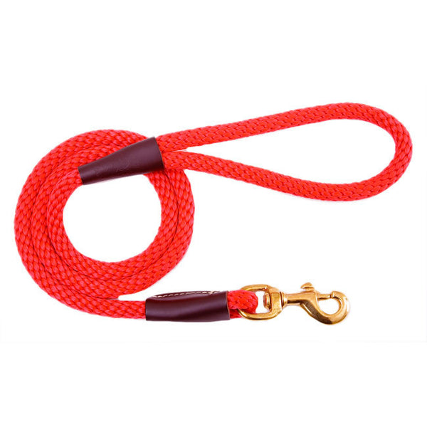 Mendota Red Snap Leash 1/2 x 4 Ft