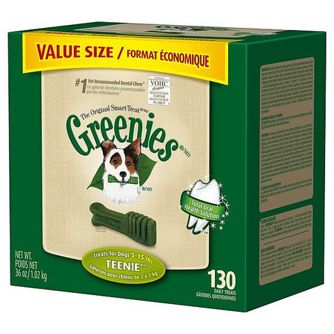 Greenies 36oz Value Tub Dog Treats Size Teenie 130 pack