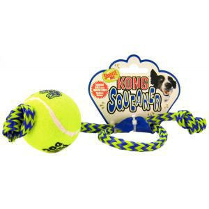 Medium Air Kong Squeaker Tennis Ball With Rope